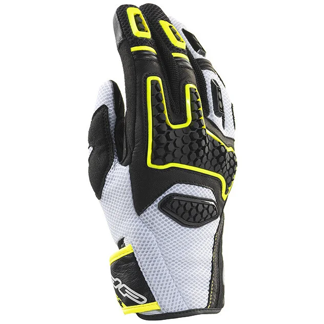Subito Disponibile Clover GTS-3 Summer Motorcycle Gloves White Black Yellow
