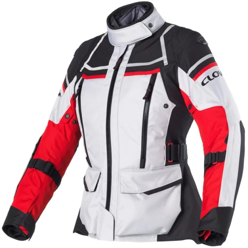 Clover OUTLAND 2 LADY WP Women's Motorcycle Jacket Grey Red Black Occasione Imperdibile
