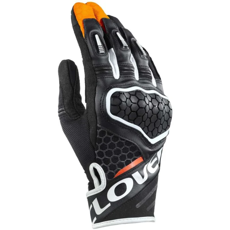 Promozione Esclusiva Clover PREDATOR 2 Summer Motorcycle Gloves Orange Black