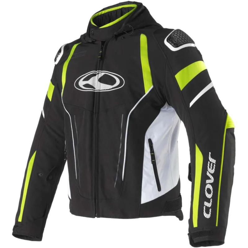 Acquista Ora Clover RAINBLADE 3 WP Motorcycle Jacket Black Grey Yellow
