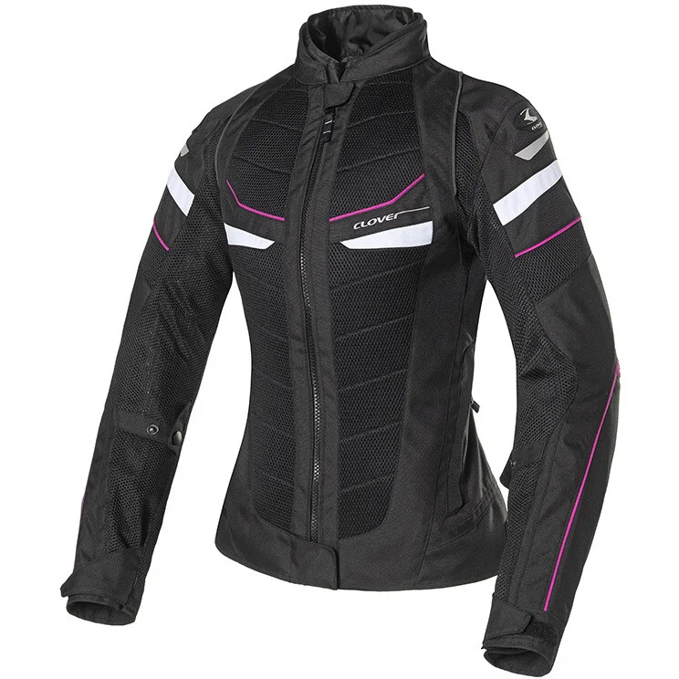 Spedizione Espresso Clover RAINJET 2 LADY WP MESH Women's Motorcycle Jacket Black White Fuchsia
