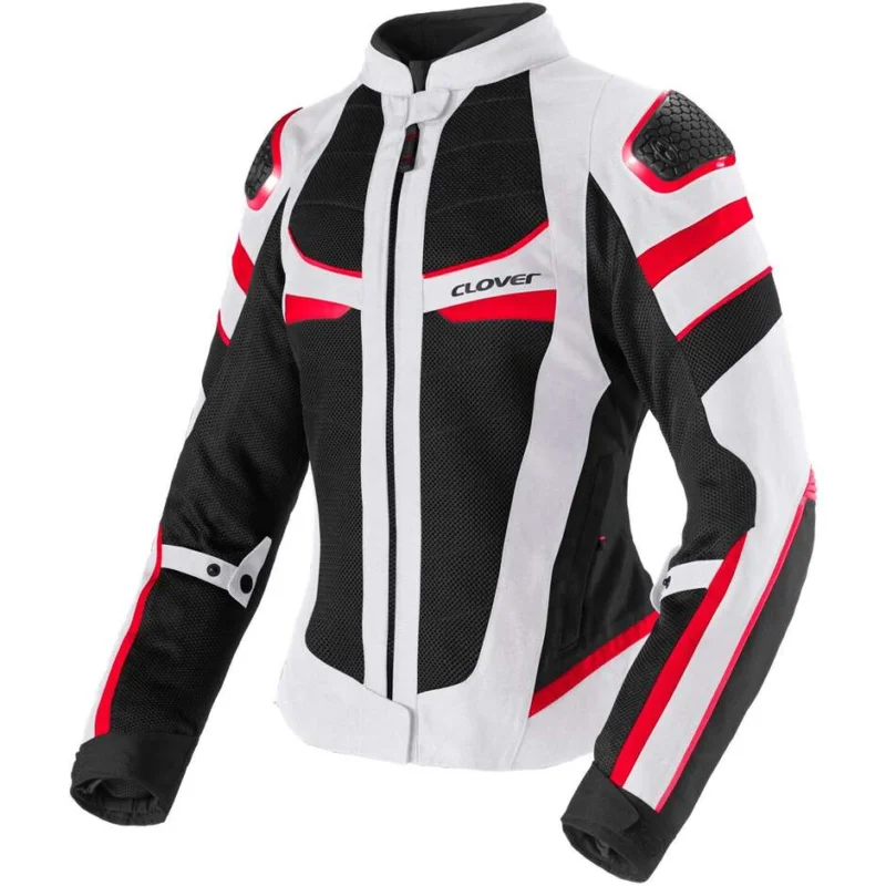Miglior Prezzo Clover RAINJET 3 LADY WP Women's Motorcycle Jacket Red White Black