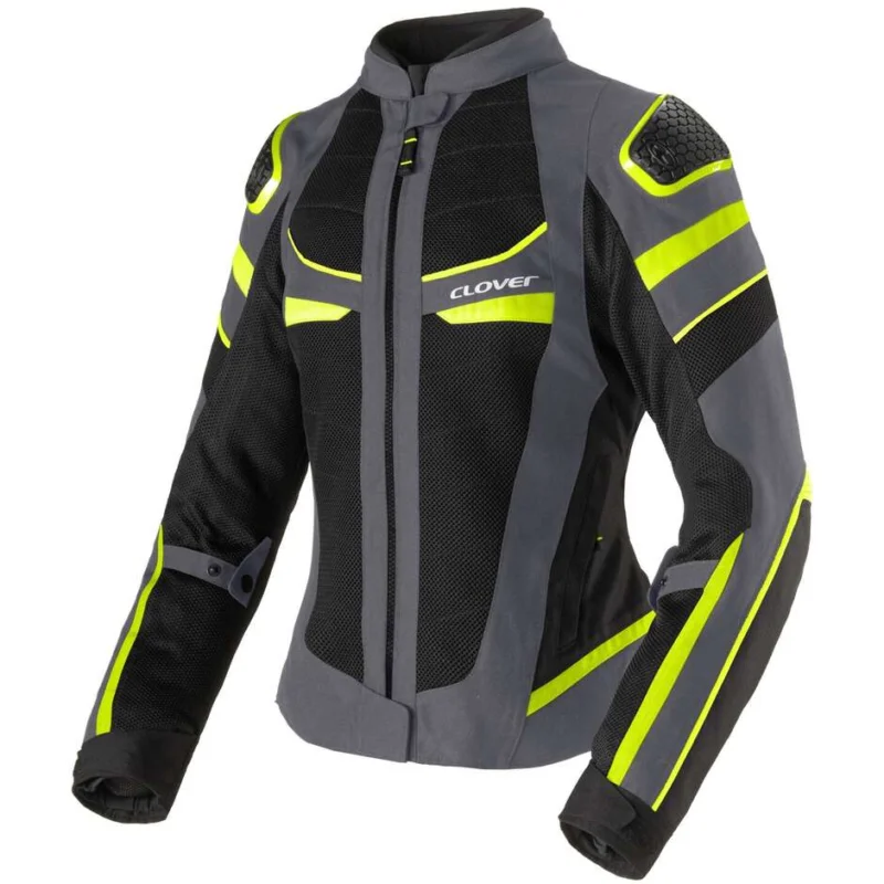 Direttamente Dal Produttore Clover RAINJET 3 LADY WP Women's Motorcycle Jacket Yellow Dark Grey Black