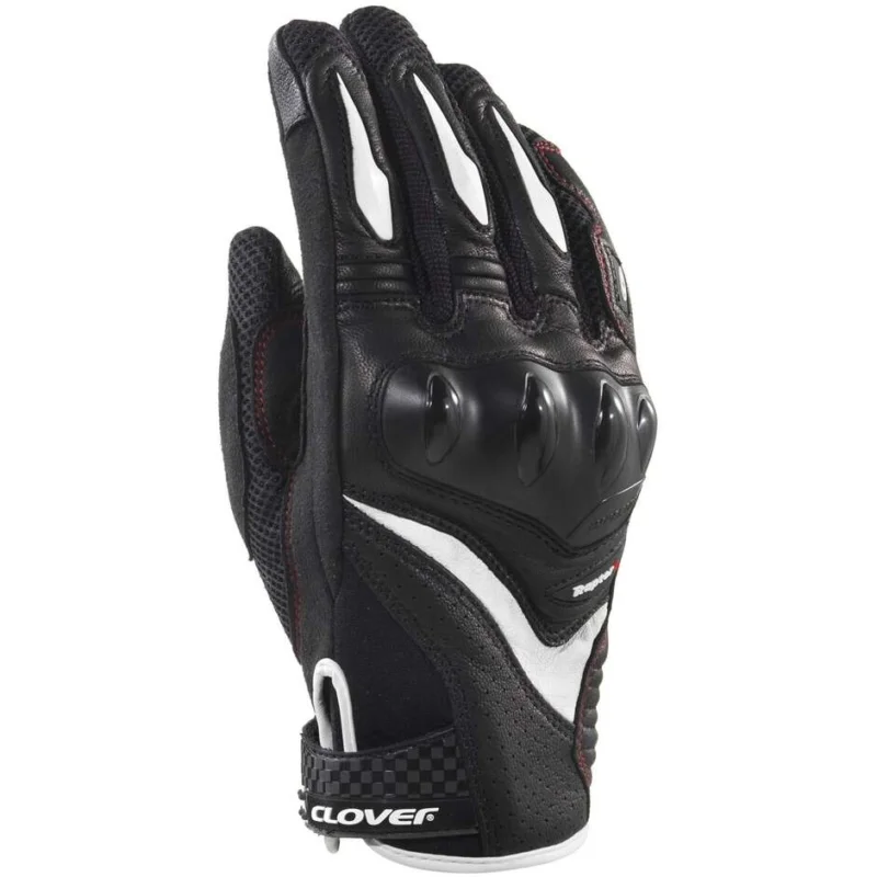 Pagamento Sicuro Clover RAPTOR 3 Motorcycle Gloves Black White