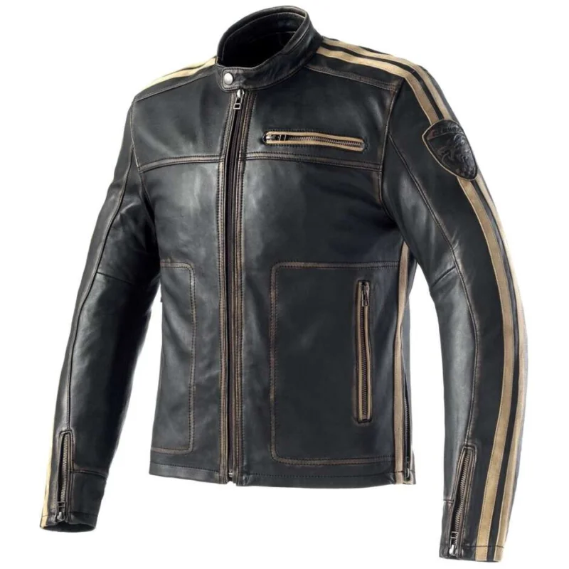 Clover REBEL 2 Motorcycle Jacket Black Brown Professionale