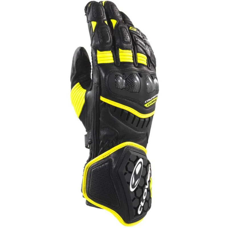 Clover RS-9 RACE REPLICA Racing Motorcycle Gloves Black Yellow Promozione Esclusiva