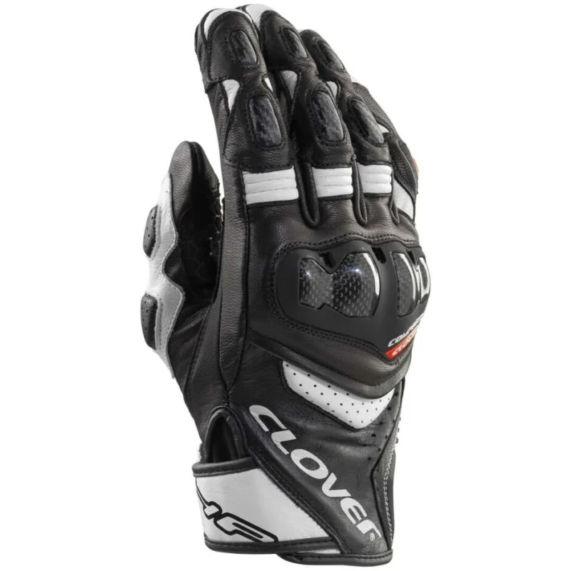 Pagamento Sicuro Clover RSC-4 SPORT Motorcycle Gloves Black White