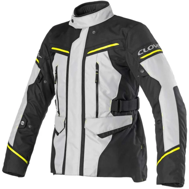 Clover STORM 4 WP Motorcycle Jacket Black Grey Yellow Sconto