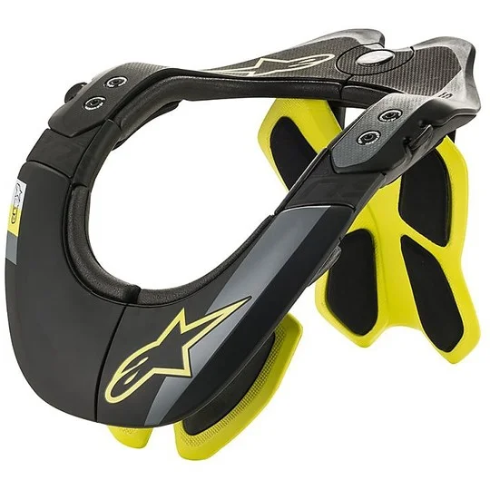 Collar Motorcycle Cross Enduro Technical Alpinestars BNS TECH-2 Black Fluo Yellow Prezzo Scontato