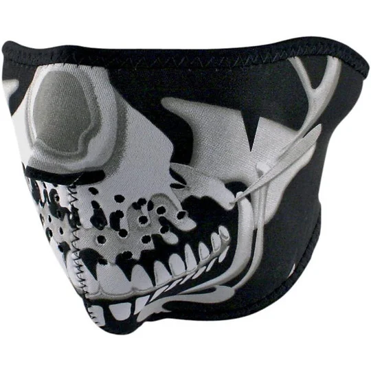 Nuova Collezione Collar Zanheadgear Motorcycle Mask Half Face Mask Chrome Skull