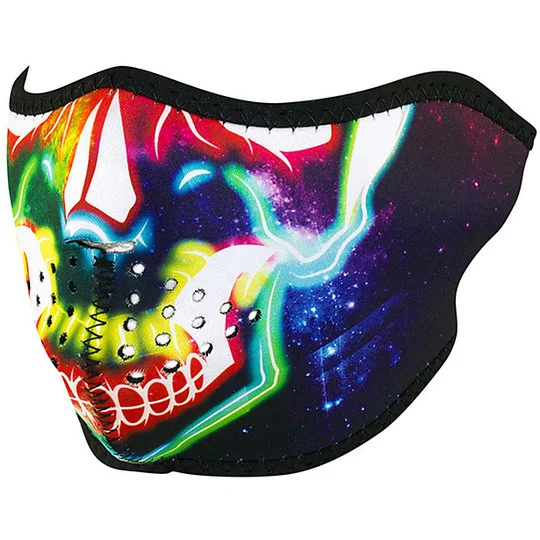 Collar Zanheadgear Motorcycle Mask Half Face Mask Skull Neon Di Tendenza