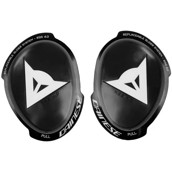 Offerta Del Giorno Complete Kit of Dainese KNEE SLIDER RSS 4.0 Black White Slide Sliders