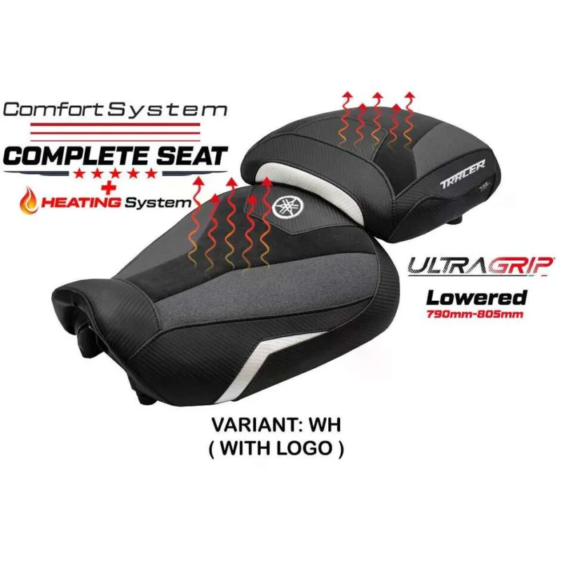 Complete seat TPZ Italia Specific YamFor aha Tracer 9 / 9 GT 2021-2024 Model Naha Heating Ultragrip Complete Comfort Seat - Lowered Compra Oggi Stesso