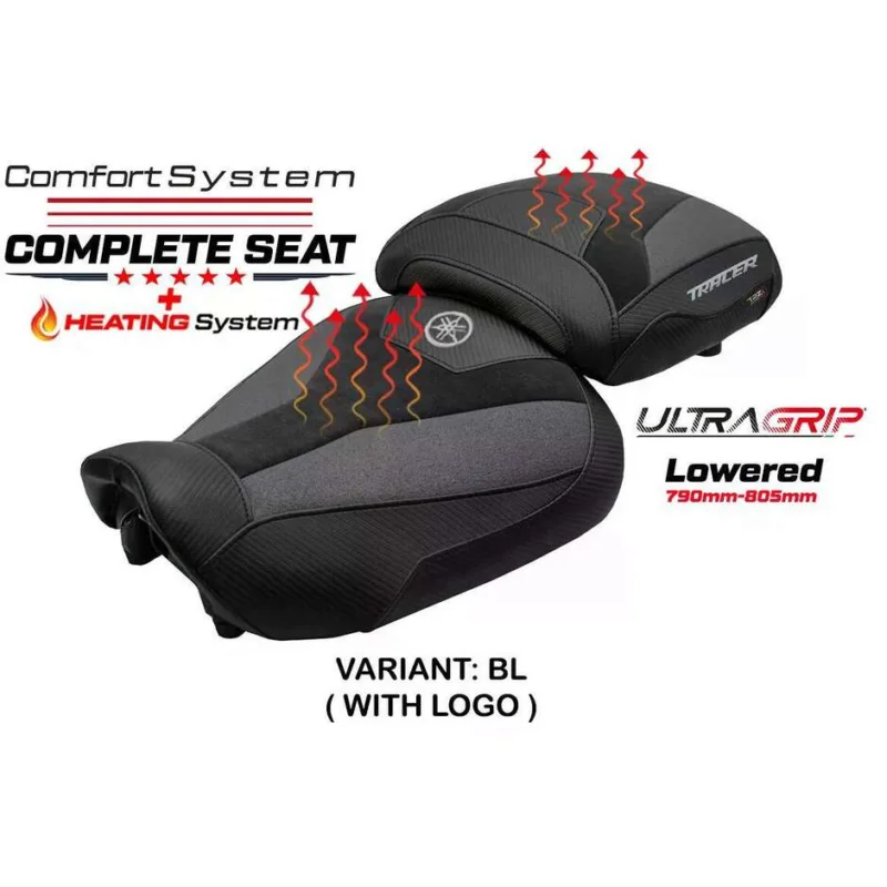 Prezzo Scontato Complete seat TPZ Italia Specific YamFor aha Tracer 9 / 9 GT 2021-2024 Model Naha Heating Ultragrip Complete Comfort Seat - Lowered