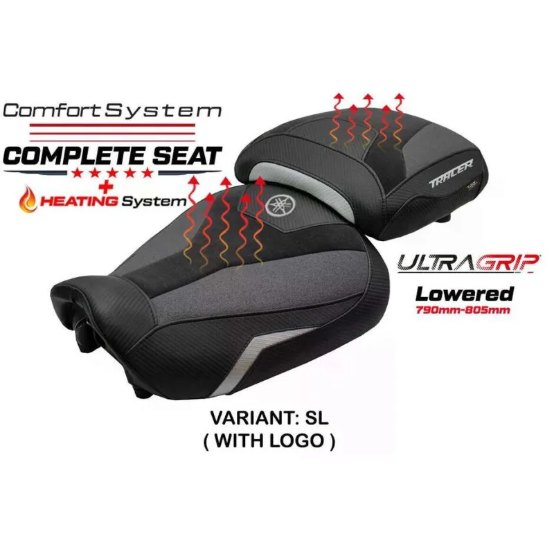 Subito Disponibile Complete seat TPZ Italia Specific YamFor aha Tracer 9 / 9 GT 2021-2024 Model Naha Heating Ultragrip Complete Comfort Seat - Lowered