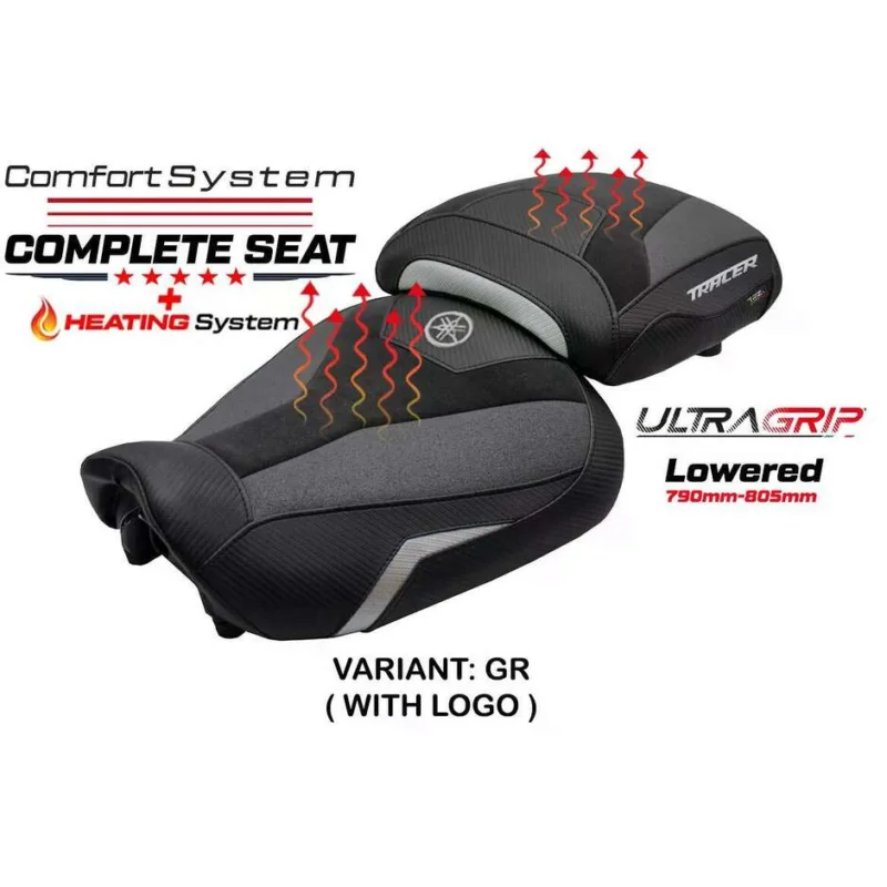 Super Prezzo Complete seat TPZ Italia Specific YamFor aha Tracer 9 / 9 GT 2021-2024 Model Naha Heating Ultragrip Complete Comfort Seat - Lowered