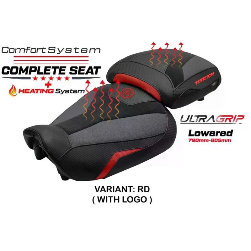 Consegna Rapida Complete seat TPZ Italia Specific YamFor aha Tracer 9 / 9 GT 2021-2024 Model Naha Heating Ultragrip Complete Comfort Seat - Lowered