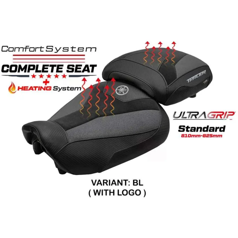 Complete seat TPZ Italia Specific YamFor aha Tracer 9 / 9 GT 2021-2024 Model Naha Heating Ultragrip Complete Comfort Seat - Standard Super Prezzo