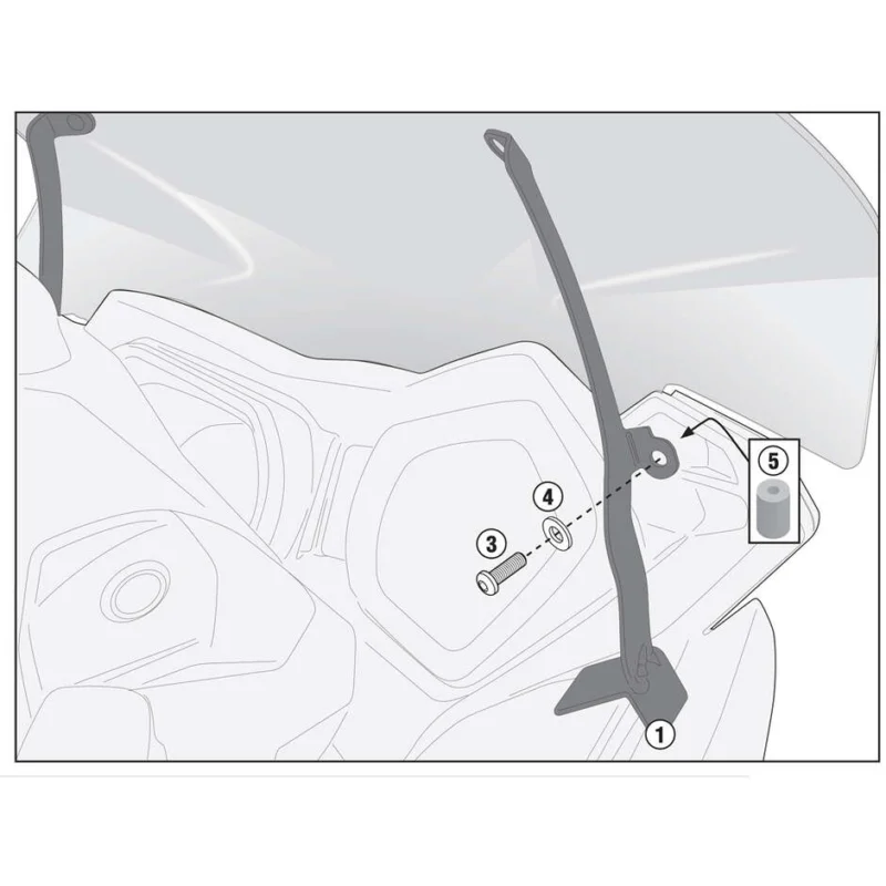 A Buon Prezzo Connection kit for 2111DT Givi D2111KIT For MBK Evolys 125-250 (14 > 17) / Skyliner 125-250 (14); YAMAHA X-MAX 125-250 (14 > 17) / X-MAX 400 (13 > 16)