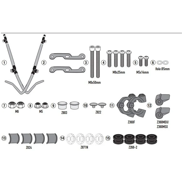 Connection kit for D1155ST Givi A8960A For NIU NQI (19 > 24) Non Perdere