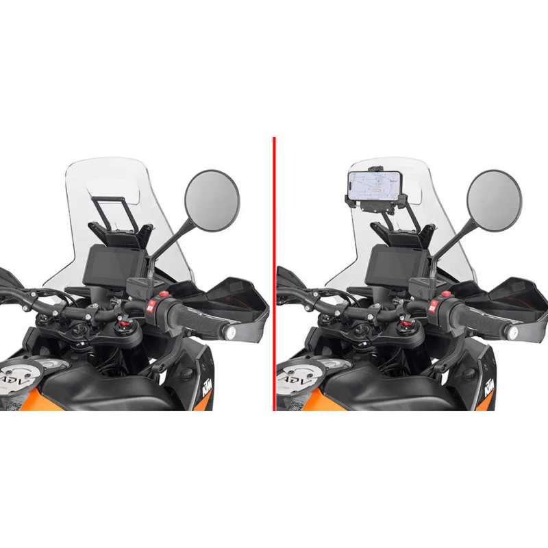Crossbar to be mounted behind the windshield to install S902A, S920M, S920L, S95KIT and Givi FB7716 GPS-smartphone holder For KTM 790 Adventure (23 > 26); 890 Adventure (23 > 26) Prezzo Di Fabbrica