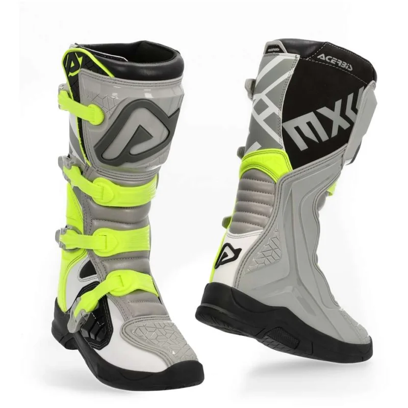 Cross Enduro CE Acerbis X-TEAM Motorcycle Boots Yellow Fluo Gray Ultime Pezzi