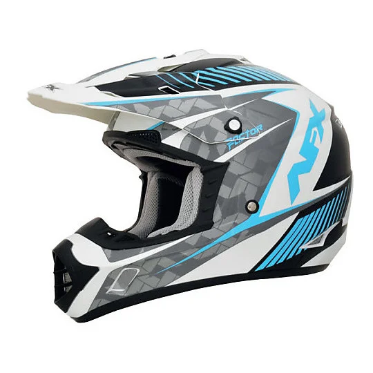 Nuovo Arrivo Cross Enduro Moto Helmet AFX FX-17 Factor White Pearl Blue