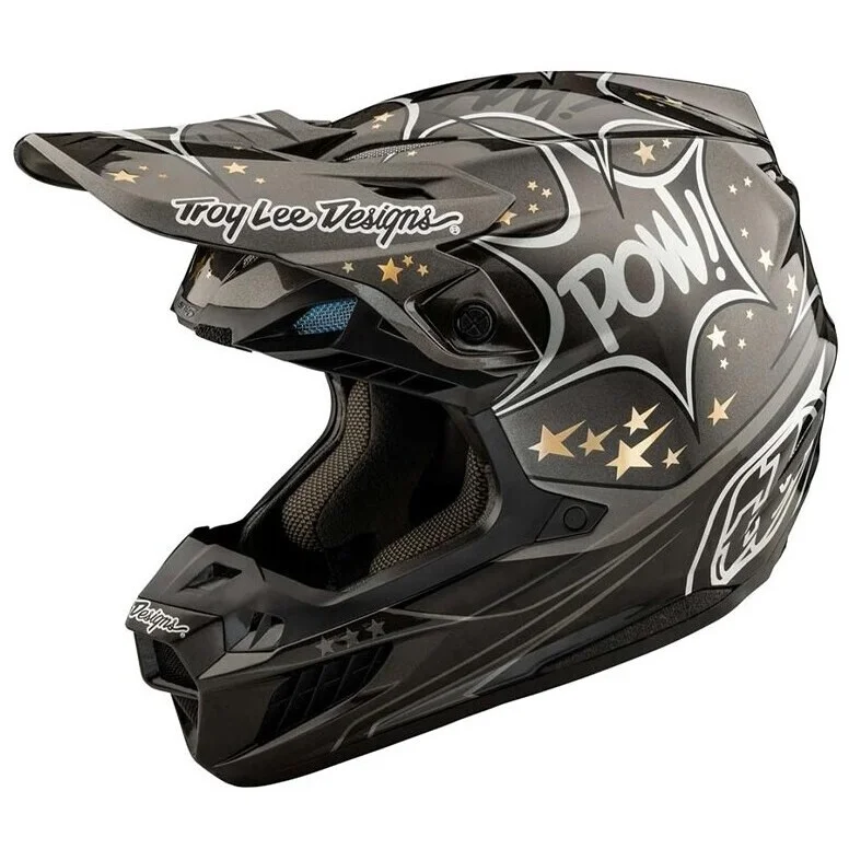 Cross Enduro Moto Helmet Troy Lee Design SE5 ECE CARBON COSMIC EXPLOSION Grey Non Perdere