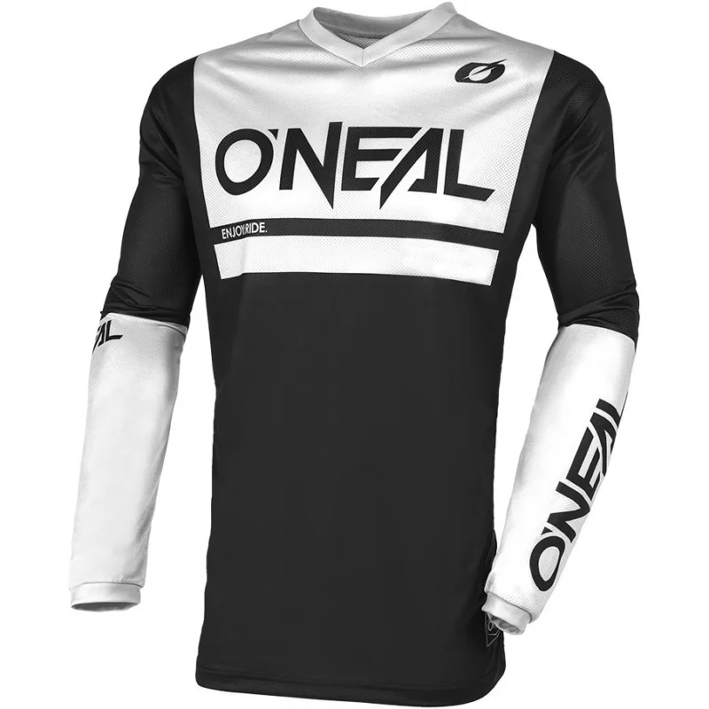 A Buon Prezzo Cross Enduro Moto Jersey Oneal ELEMENT Jersey THREAT AIR V.23 Black White