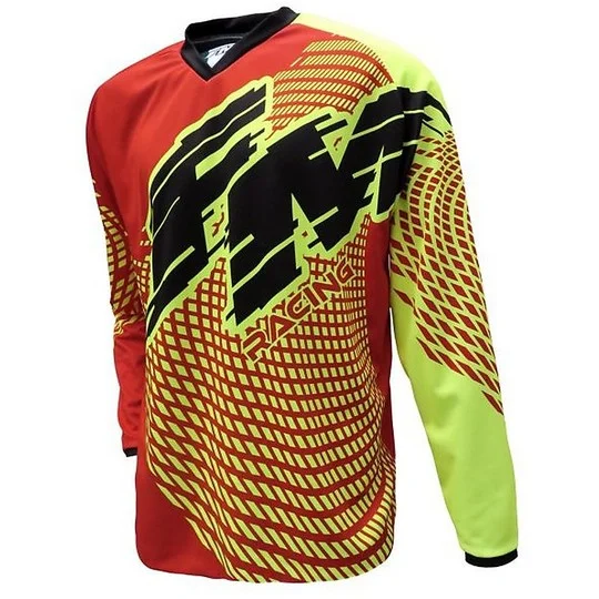 Cross Enduro Moto Racing Jersey X26 POWER 001 Red Yellow Fluo Super Prezzo