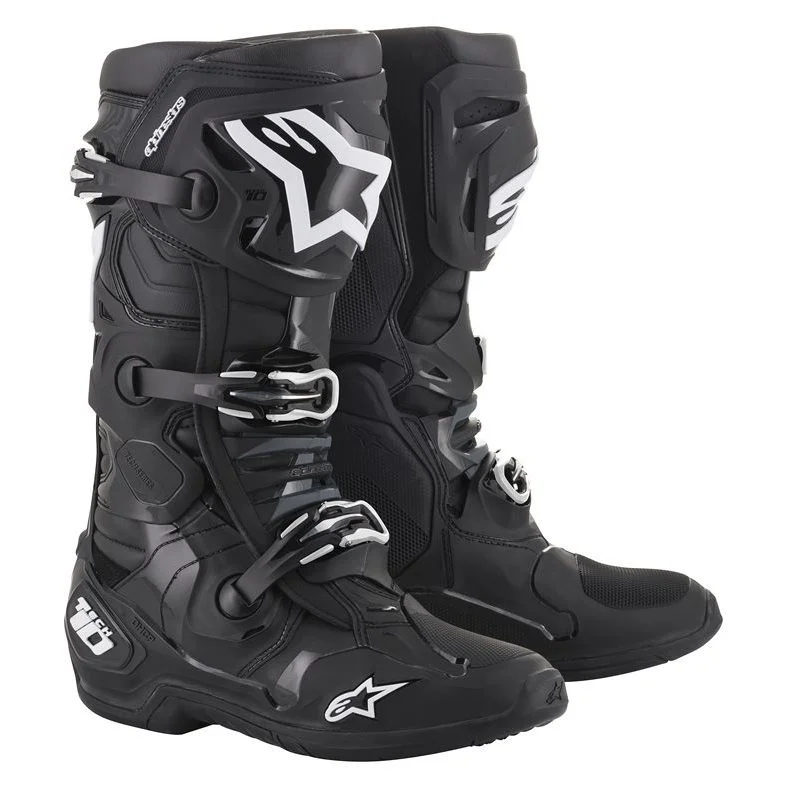 Cross Enduro Motorcycle Boots Alpinestars TECH 10 Black Promozione Esclusiva