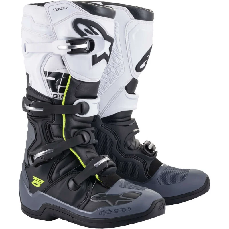 Reso Gratuito Cross Enduro Motorcycle Boots Alpinestars TECH 5 Black White