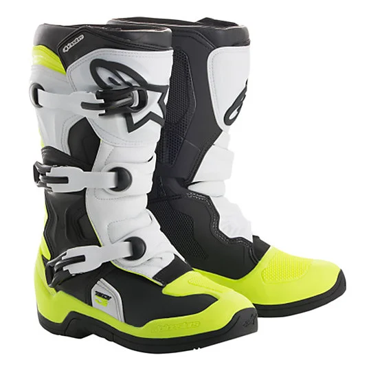 Cross Enduro Motorcycle Boots Alpinestar Tech 3S Black / White / Yellow Fluo Spedito Oggi