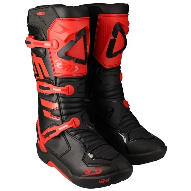 Cross Enduro Motorcycle Boots LEATT 3.5 Red Black Vendita Finale