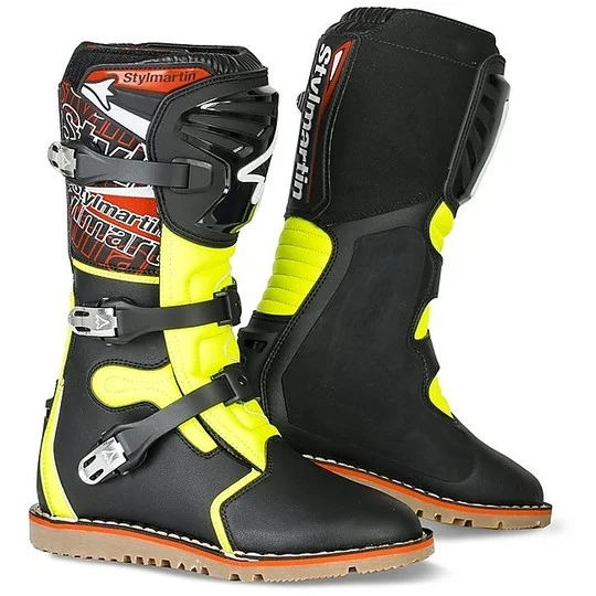 Consegna Rapida Cross Enduro Motorcycle Boots Stylmartin IMPACT PRO WP Black Yellow Fluo