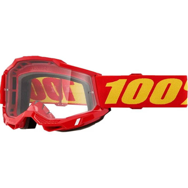 Cross Enduro Motorcycle Glasses Mask 100% ACCURI 2 OTG RED Transparent Lens Ordina Subito