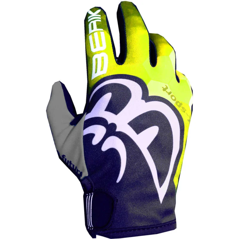 Cross Enduro motorcycle gloves Berik MX Exagon black Yellow Fluo Blue Esclusivo