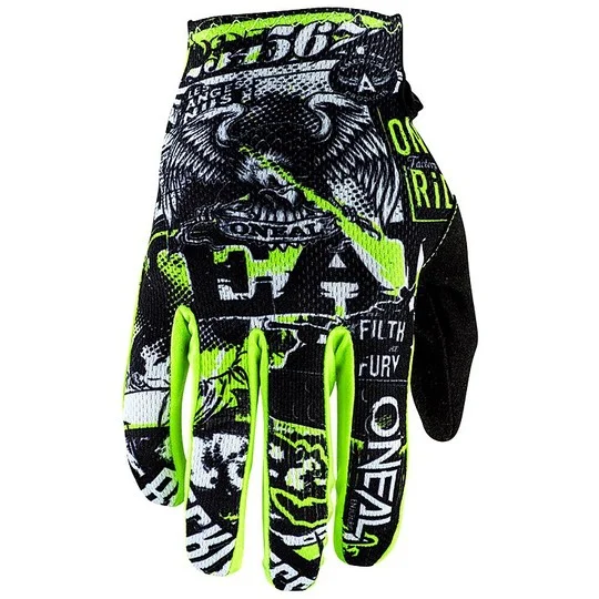 Cross Enduro Motorcycle Gloves Oneal Matrix Glove Attack Black yellow Promozione Esclusiva