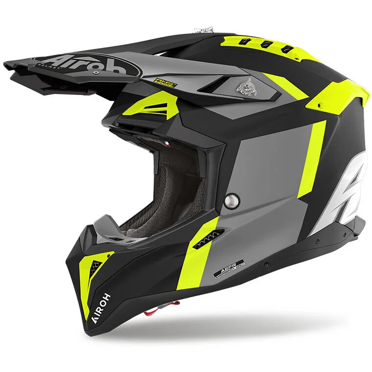 Compra Oggi Stesso Cross Enduro Motorcycle Helmet Airoh AVIATOR 3 GLORY Matt Yellow