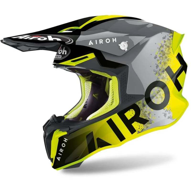 Cross Enduro Motorcycle Helmet Airoh TWIST 2.0 Bit Glossy Yellow Prezzo Di Fabbrica