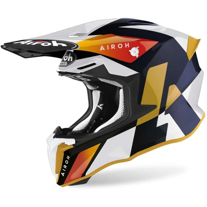 Spedizione Espresso Cross Enduro Motorcycle Helmet Airoh TWIST 2.0 Lift White Glossy Blue