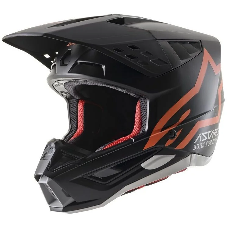 Più Venduto Cross Enduro Motorcycle Helmet Alpinestars S-M5 COMPASS Black Orange Opaque