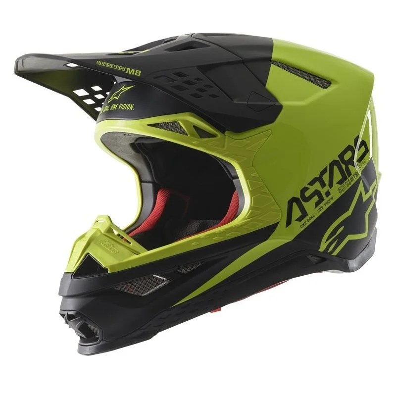 Cross Enduro Motorcycle Helmet Alpinestars SUPERTECH S-M8 ECHO Black Yellow Fluo Reso Gratuito