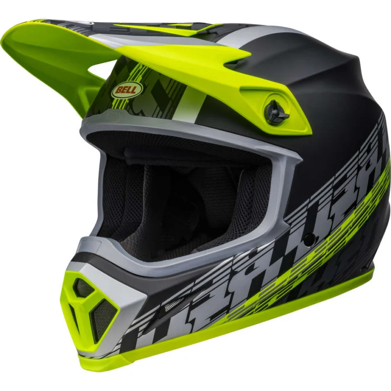Cross Enduro Motorcycle Helmet Bell MX-9 MIPS OFFSET Black Yellow Fluo Matt Novità