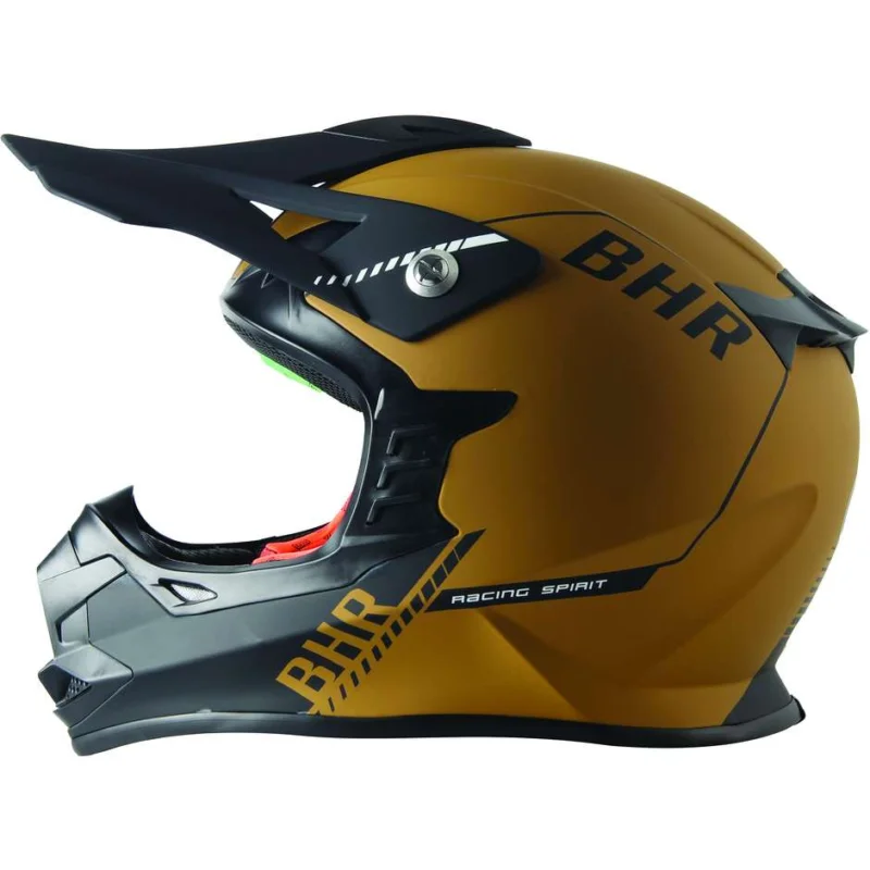 Cross Enduro Motorcycle Helmet BHR 812 Off Road Brown Gold Acquista Ora