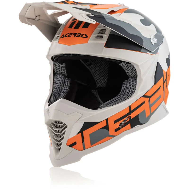 Cross Enduro Motorcycle Helmet in Acerbis Fiber X-RACER VTR Orange Gold Promo Stagionale