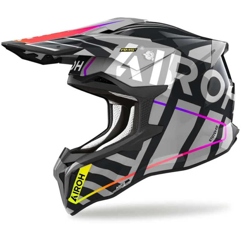 Offerta Limitata Cross Enduro Motorcycle Helmet in Airoh HPC Fiber STRYCKER BRAVE Glossy Grey
