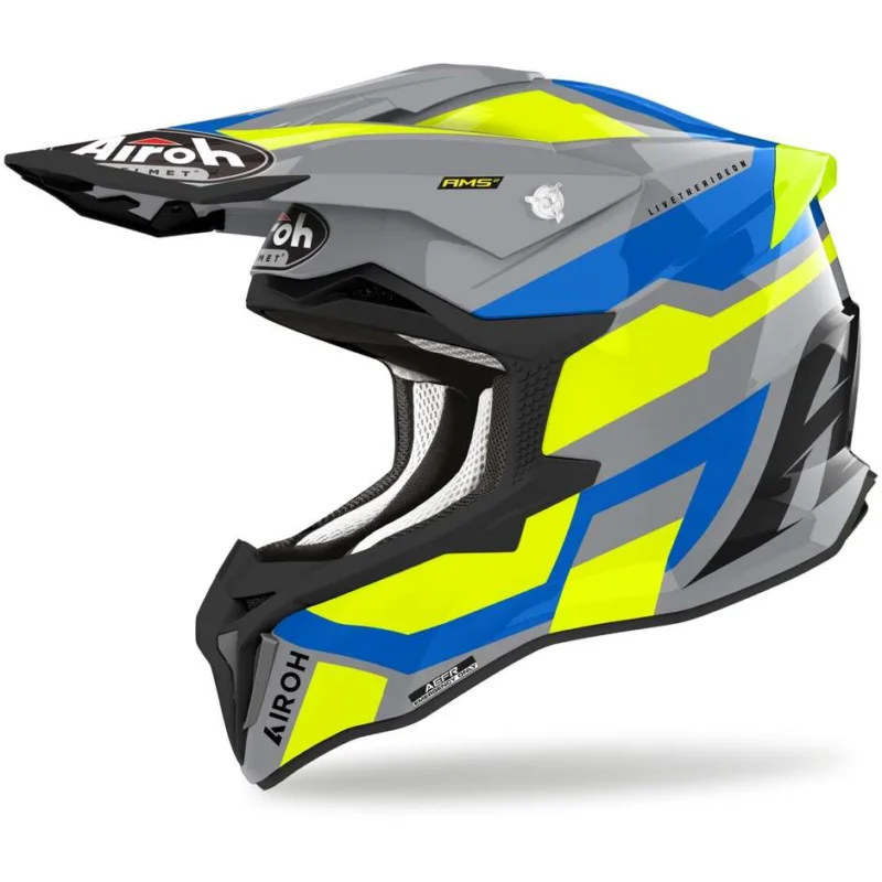 Cross Enduro Motorcycle Helmet In HPC Fiber Airoh STRYCKER GLAM Glossy Yellow Compra Oggi Stesso