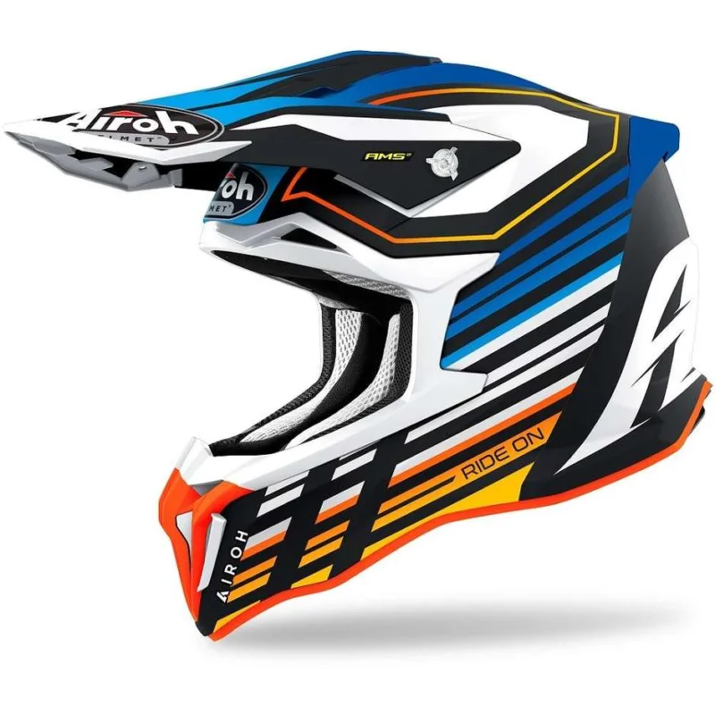 Prezzo Conveniente Cross Enduro Motorcycle Helmet In HPC Fiber Airoh STRYCKER Shaded Matt Blue