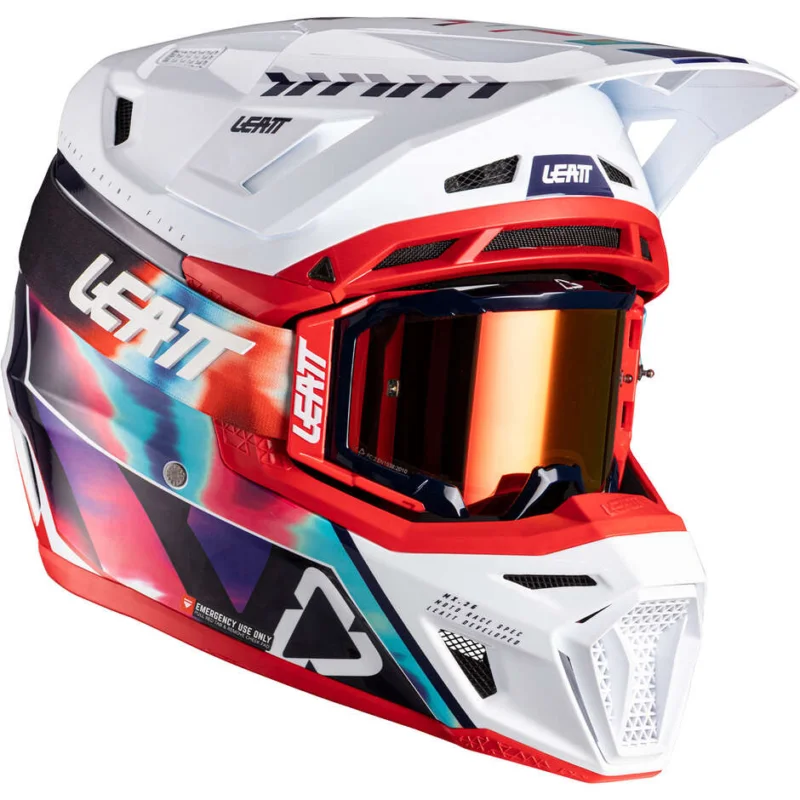 Cross Enduro Motorcycle Helmet KIT 8.5 - V26 Leatt Blue Red Must-Have